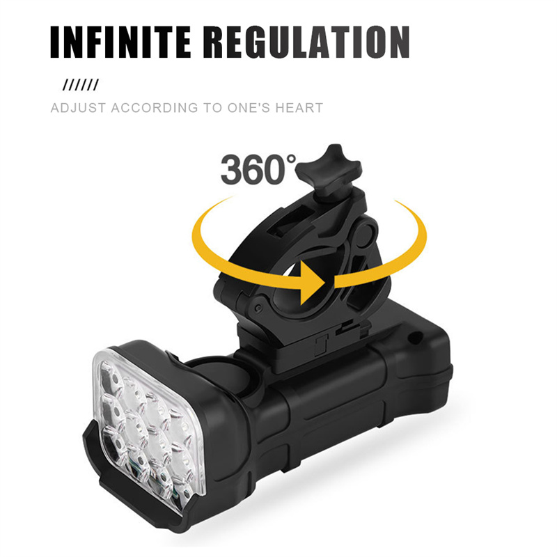 3in1MultifunctionalBikeHeadlights12LEDBeads500LmBrightness140dBBellAlarm1800mAhBatteryDisplayPowerBa-2003660-7