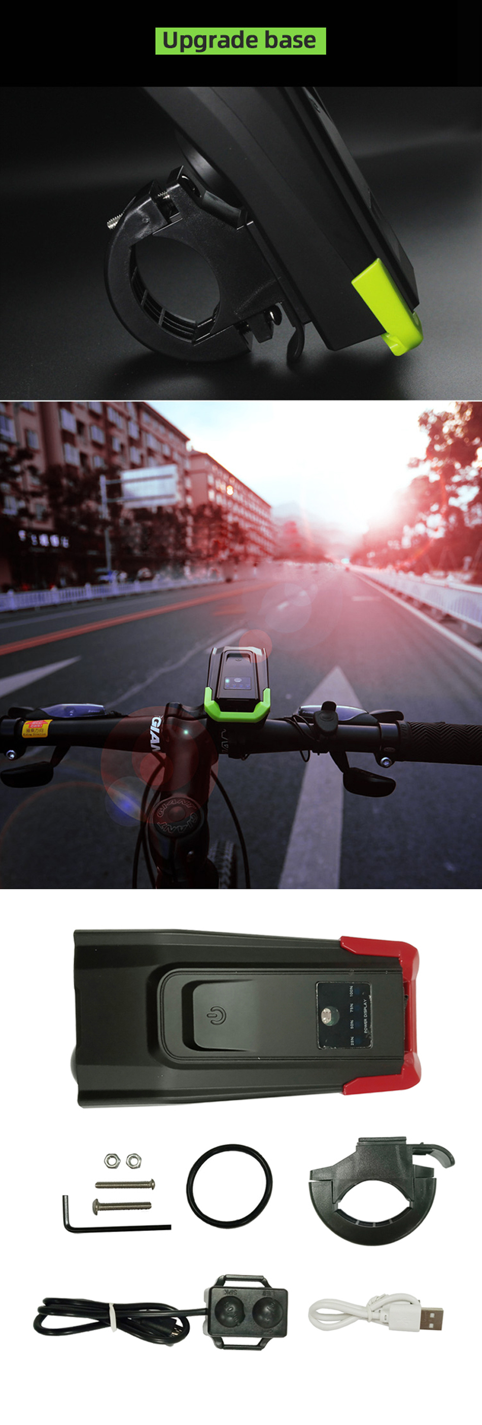 BIKIGHT4000mAh6ModesInductionBicycleFrontRearLightSetSmartHeadlightWithHorn800LumenLEDBikeLampCyclin-1981639-4