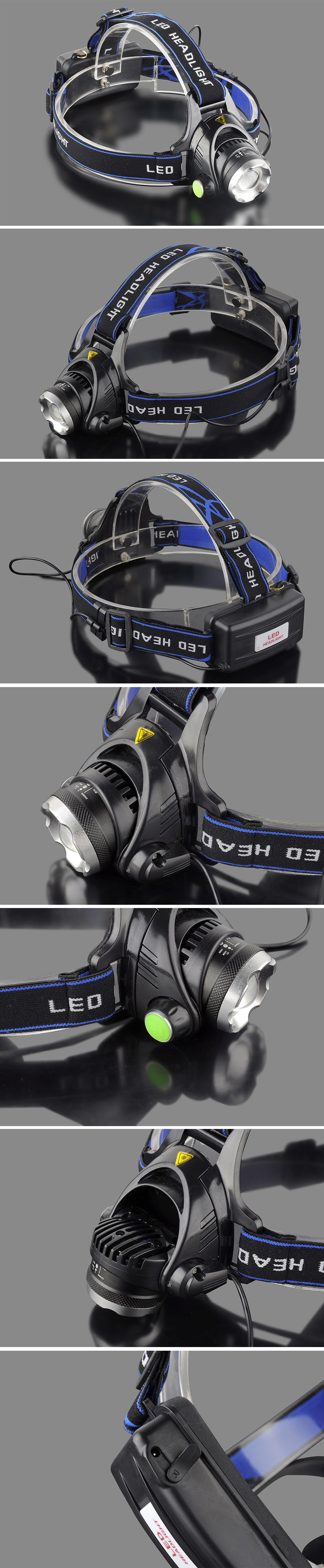 BIKIGHT568D650LMLEDHeadLampWaterproof3ModesTelescopicZoomRechargeableRunningCampingCyclingLight-1600236-1