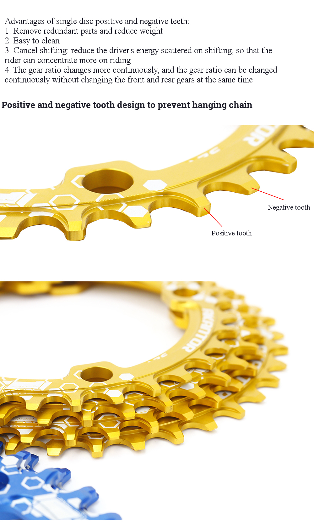 BIKIGHTBCD104Chainring32343638TMountainBikeDiscsBikeComponentsRoundNarrowWideChainringBicycleChainwh-1806762-2