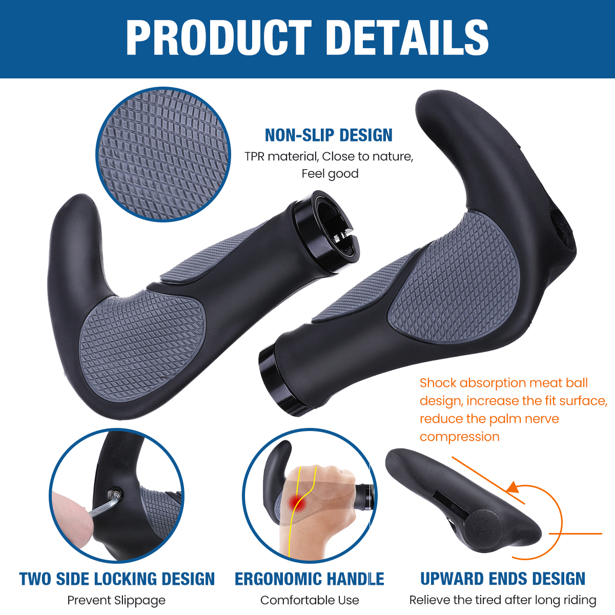 BIKIGHTBikeGripsNon-slipComfortWaterproofBikeHandlebarGripsforMTBRoadBike-1714568-3