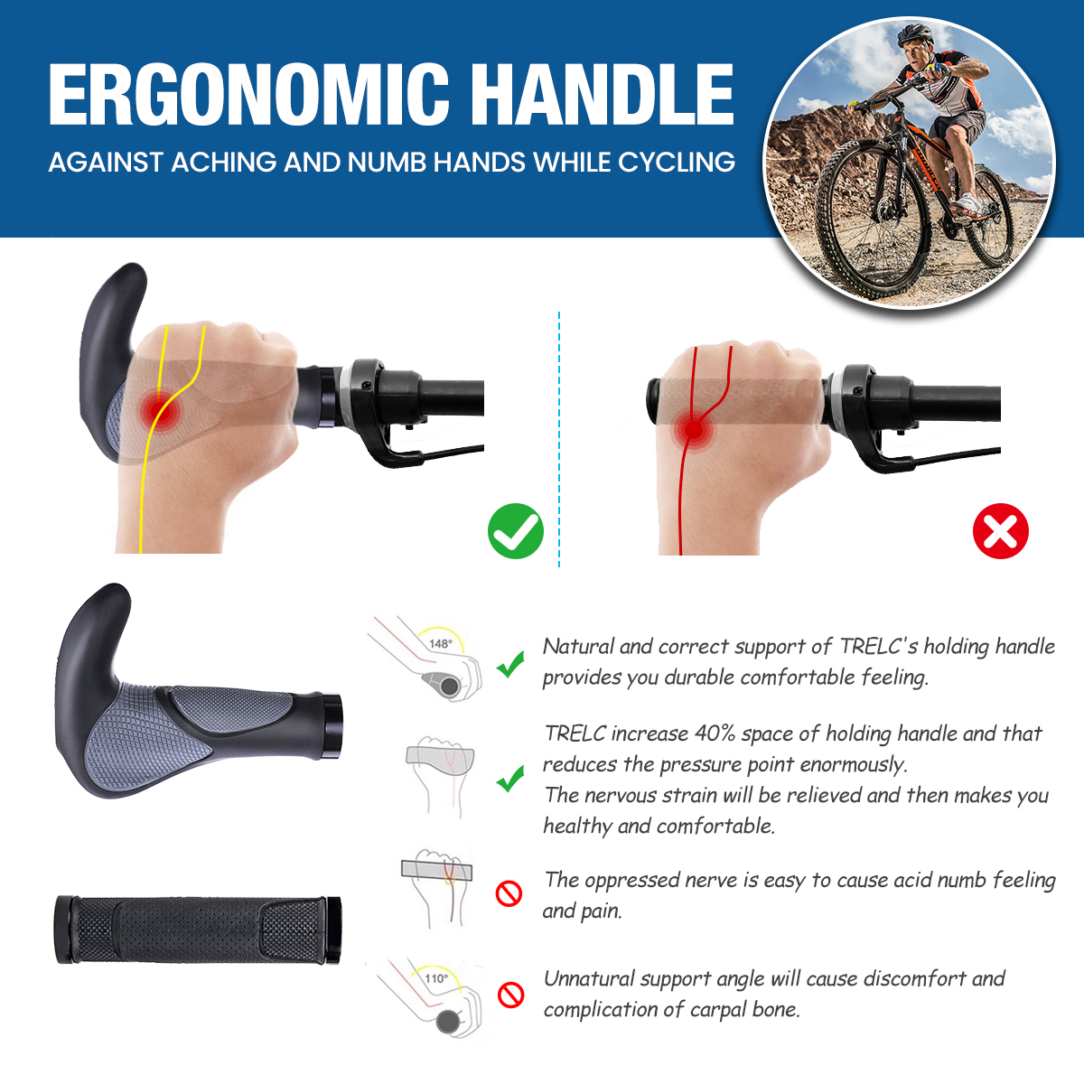 BIKIGHTBikeGripsNon-slipComfortWaterproofBikeHandlebarGripsforMTBRoadBike-1714568-4