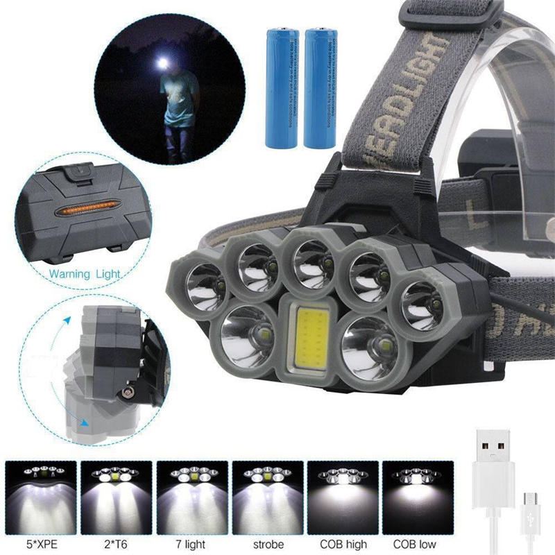 BIKIGHTLEDRechargeableHeadlampSuperBrightLED6ModesWaterproofLightweightHeadlampforCampingOutdoorSpor-2015550-2