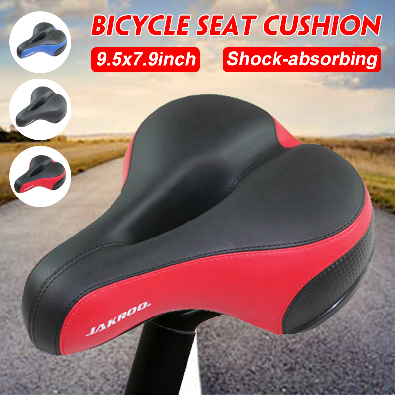 BIKIGHTWideBumCyclingSprungBikeSaddleBicycleSeatGelCushionComfortSoftSaddlesWithReflectiveStripe-1759891-1
