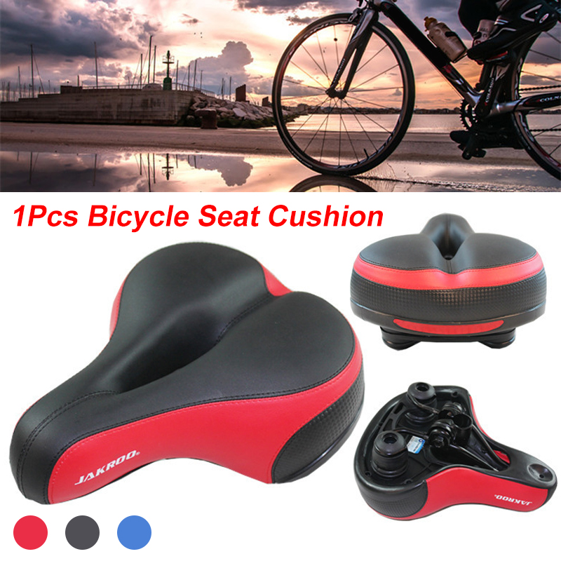 BIKIGHTWideBumCyclingSprungBikeSaddleBicycleSeatGelCushionComfortSoftSaddlesWithReflectiveStripe-1759891-2