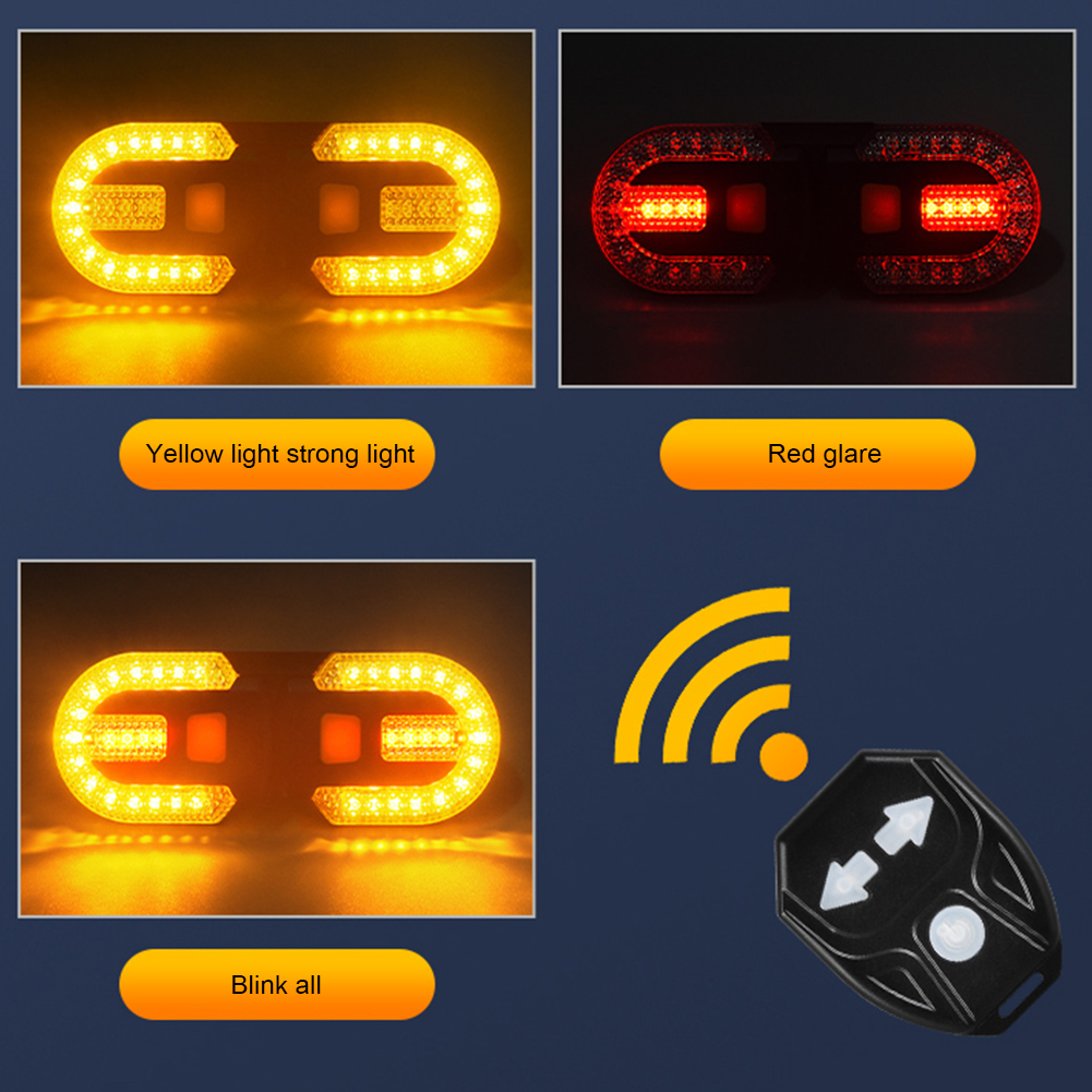 BicycleTurnSignalLightWirelessRemoteControlBikeTaillightUSBRechargeableBicycleFrontRearLightLEDBikeW-1979904-6