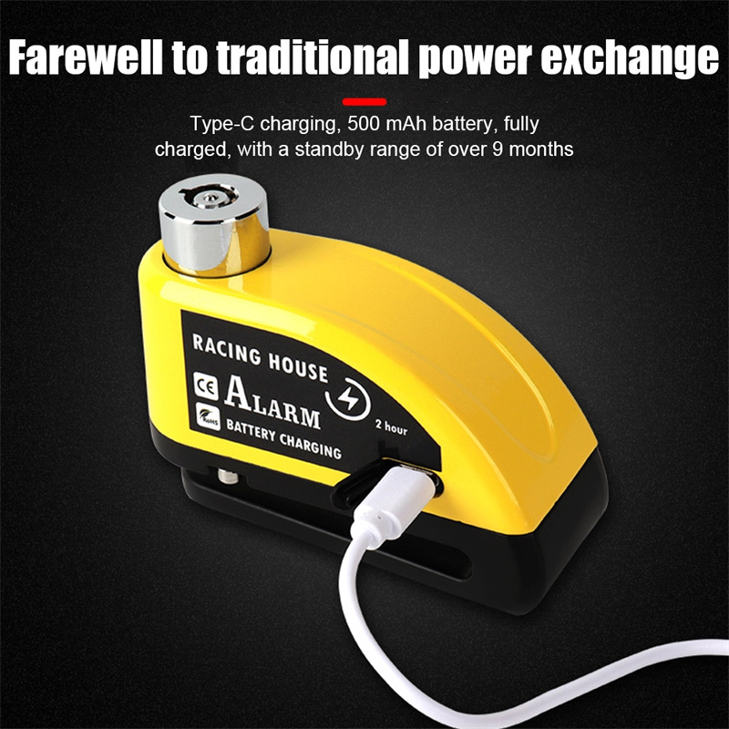 BikeAlarmDiscBrakeLockSecurityAnti-theftType-CRechargeableLargeCapacityBatteryWaterproofAluminumAllo-1996060-5
