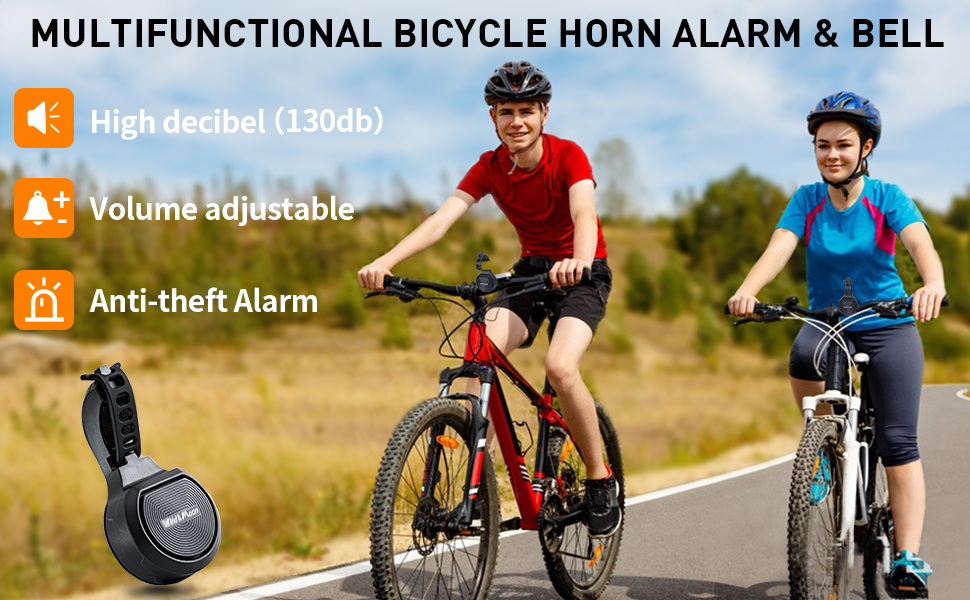 BikeBell130dBHighSoundBicycleHornIPX6WaterproofAnti-theft250mAhUSBChargeableElectricAlarmLoudHornfor-1997354-1
