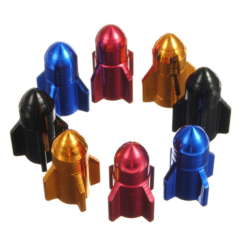BikeBiycleAluminumAlloyRocketShapedValveStemCaps-54361-1