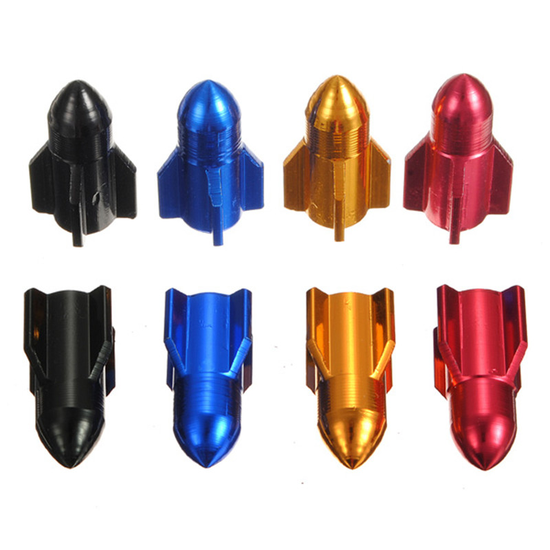 BikeBiycleAluminumAlloyRocketShapedValveStemCaps-54361-2