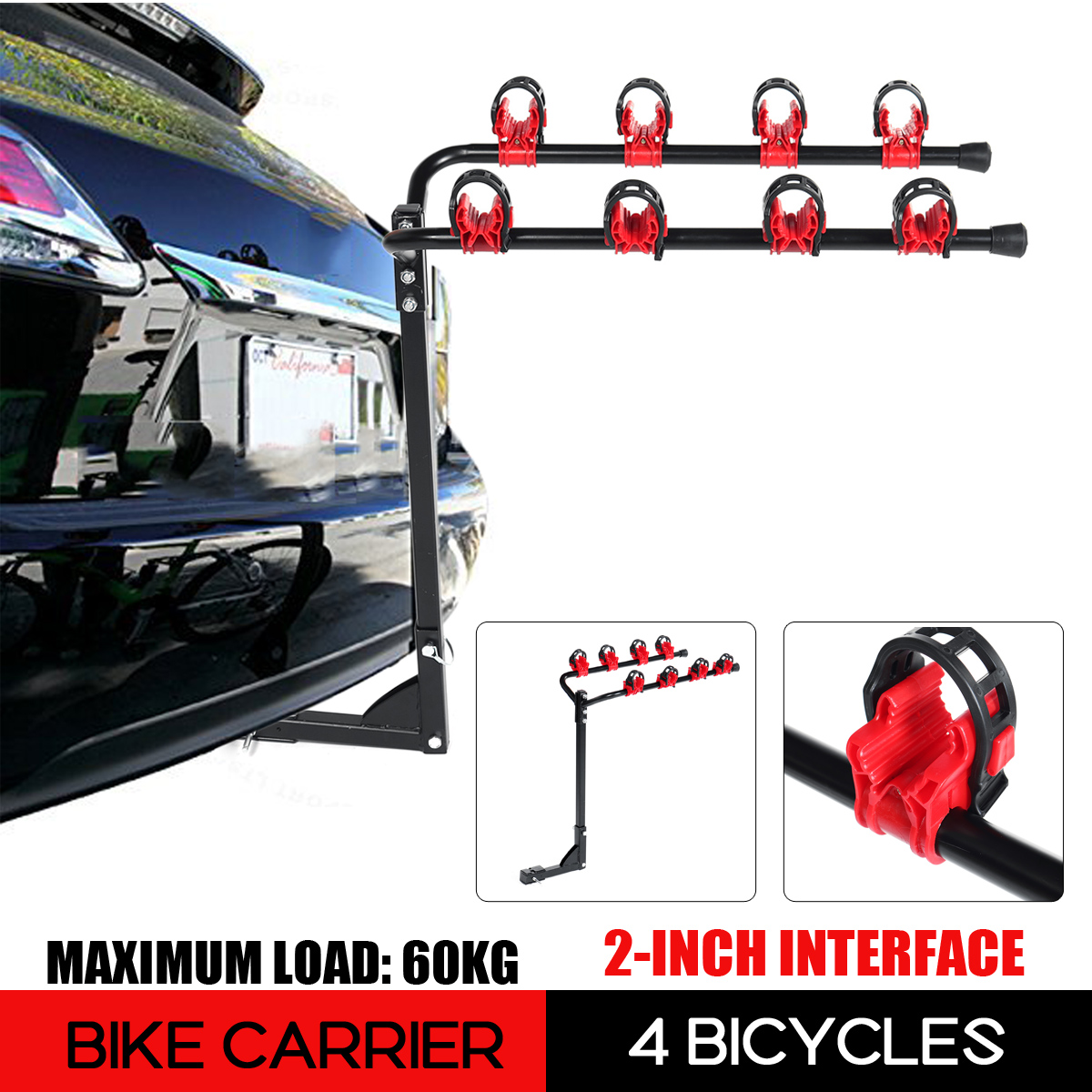 BikeCarrierBicycleBracketRearBicycleHangerAdjustableMetalFrameLuggageRackSingleArm-1865815-1