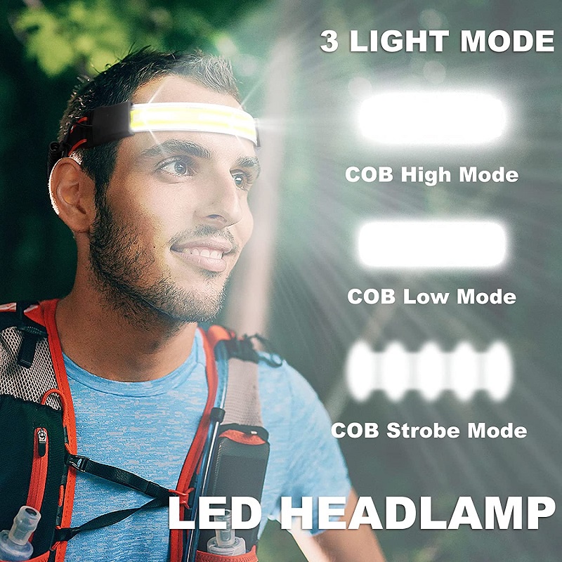 COBLEDHeadlightwithRedStrobeWarningUSBRechargeableHeadlightRedLightFloodlightPerfectforRidingandWork-1998218-5