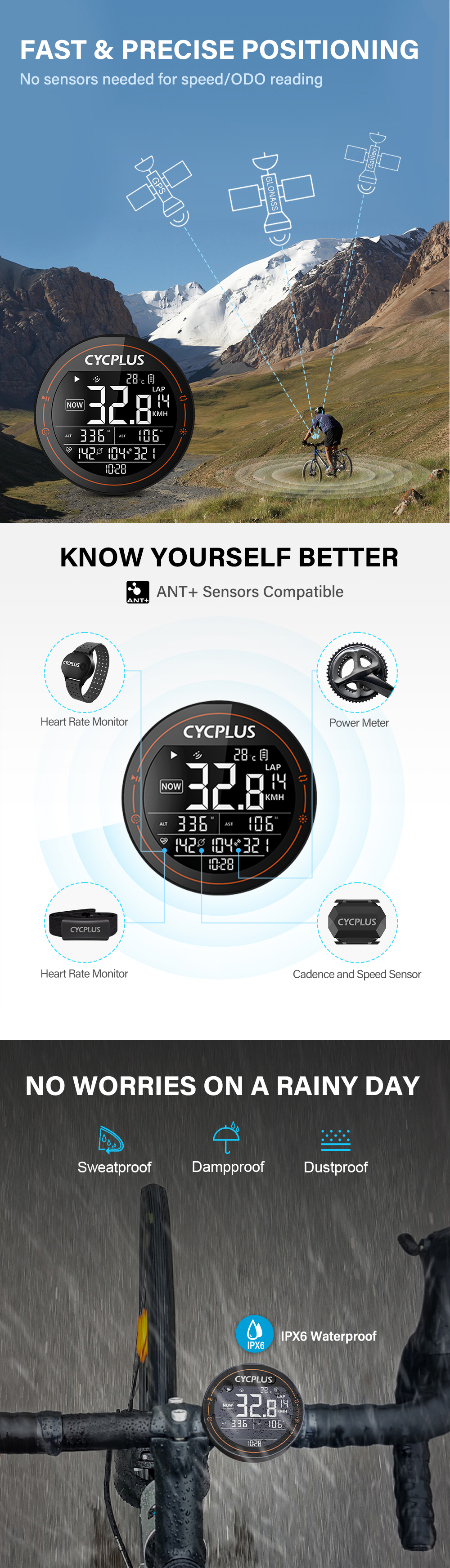 CYCPLUSM2BikeComputerANTGPSBluetoothSmartWirelessStopwatchSpeedometerOdometerWaterproofCyclocomputer-1911610-2