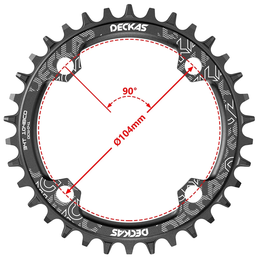 Deckas104BCDRoundNarrowWideChainringMTBMountainBikeBicycle104BCD32T34T36T38TCranksetToothPlateParts-1991195-5