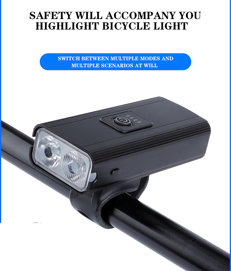 Double-LampUSBRechargeableBikeLightHeadlightOutdoorRidingLampIlluminationBicycleFrontLight-1981810-1