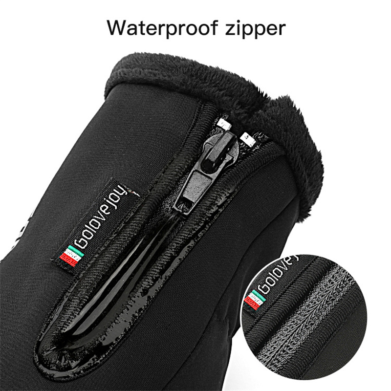 GolovejoyWarmGlovesZipperTouchScreenWindproofPlusVelvetWear-ResistantGlovesforCyclingDrivingRunningH-1998223-11