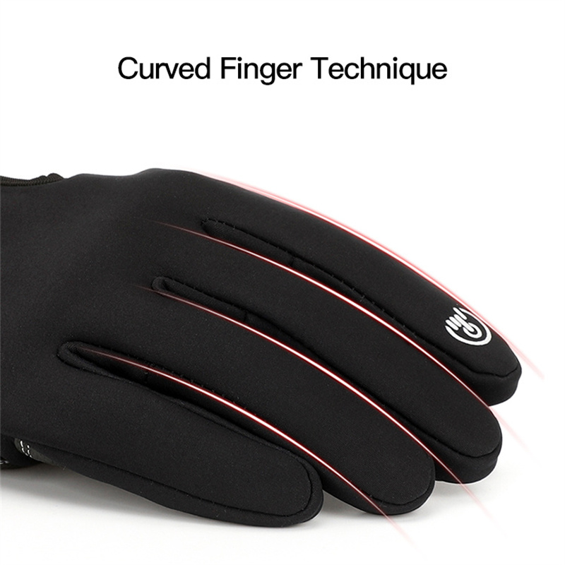 GolovejoyWarmGlovesZipperTouchScreenWindproofPlusVelvetWear-ResistantGlovesforCyclingDrivingRunningH-1998223-10