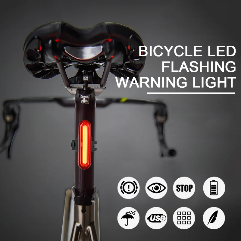 INBIKEBikeTaillight600mAhBattery4LightModesUSB-CRechargeableWaterproofBicycleRearLightforNightCyclin-2009934-1