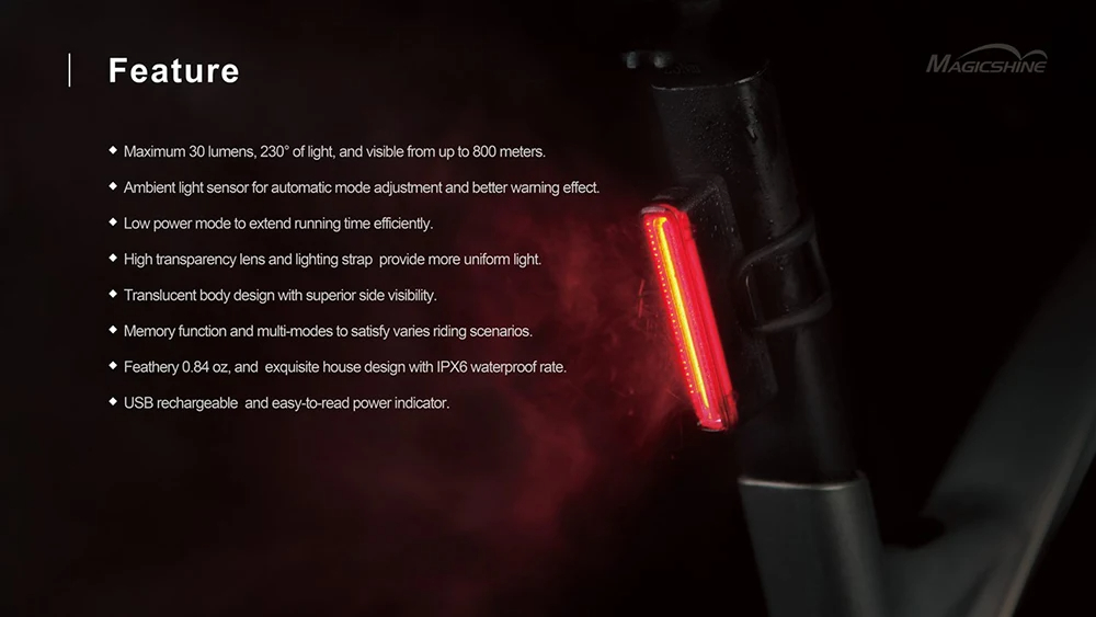 MAGICSHINESEEMEE30SmartBikeTaillight7LightModesBuilt-inLight-sensingSystemIPX6WaterproofUSBChargeabl-2008290-4