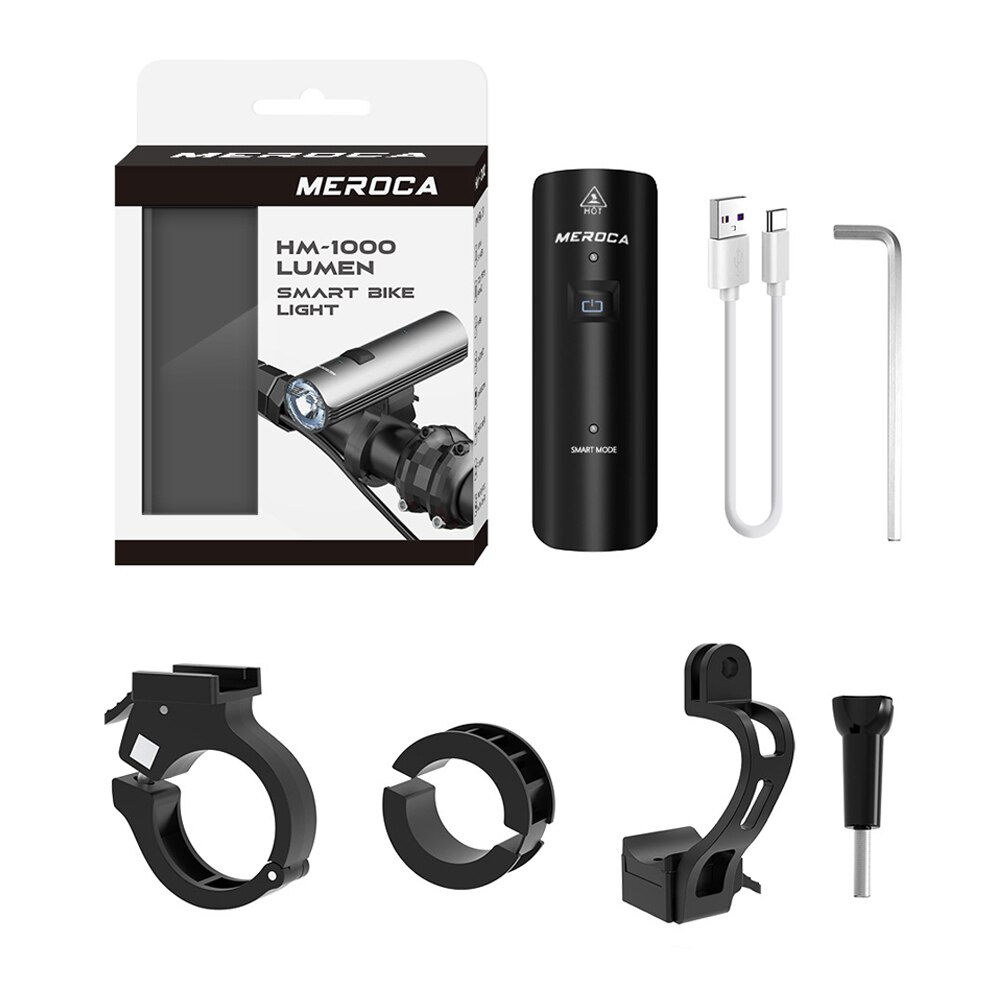 MEROCA1000LmSuperBrightnessBicycleHeadlight4500mAhBatteryType-CRechargeableIPX5AluminumAlloyFrontLig-1998150-14