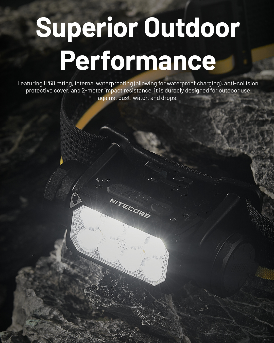 NITECOREHC65UHE2000LumensStrongLightLEDHeadlampUSB-CRechargeableHeadlightThree-lightSourceWhiteRedLi-2008913-12