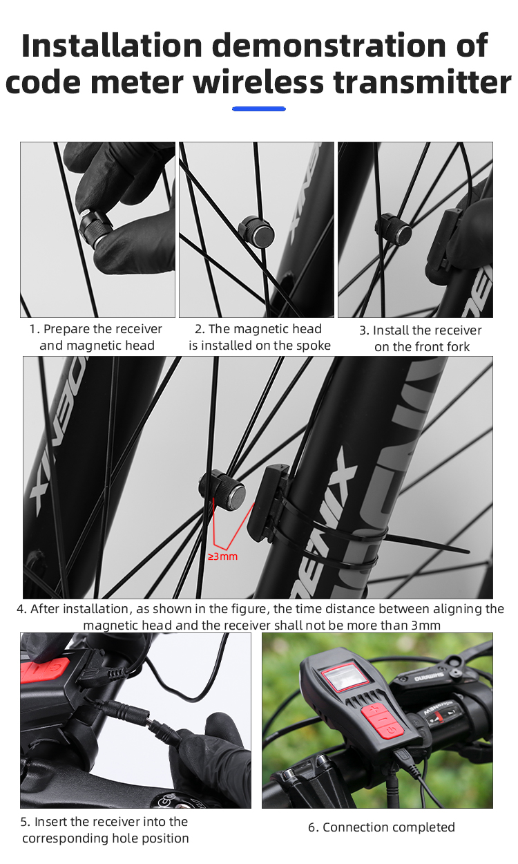 New3in1300LmBrightnessBikeHeadlight1500mAhBatteryWaterproof4LightModesSmartSpeedometerwith120dbHornf-1997356-12