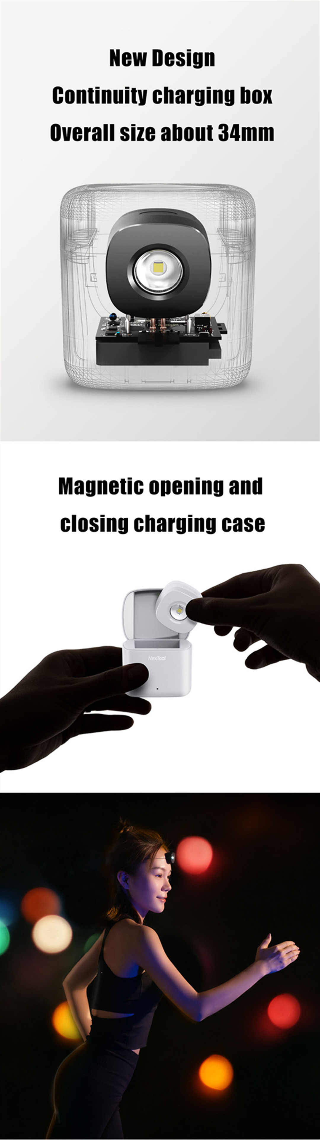 NextoolNightWalkingHeadlampwithPortableChargingCaseUltra-lightLEDLightingIPX4WaterproofOutdoorSports-1998215-3