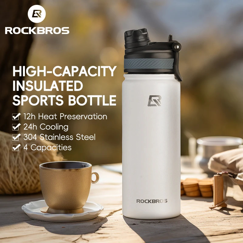 ROCKBROS550mlThermalWaterBottleSportsWaterBottleNonSlip304StainlessSteelColdAndHotThermoCupCyclingHi-2013421-1