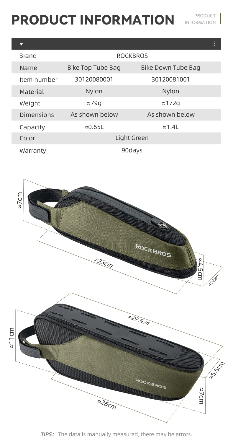 ROCKBROSBicycleBagQuickReleaseNarrowCyclingTopDownTubeBagLargeCapacityLightweightReflectiveTriangleB-2009932-11