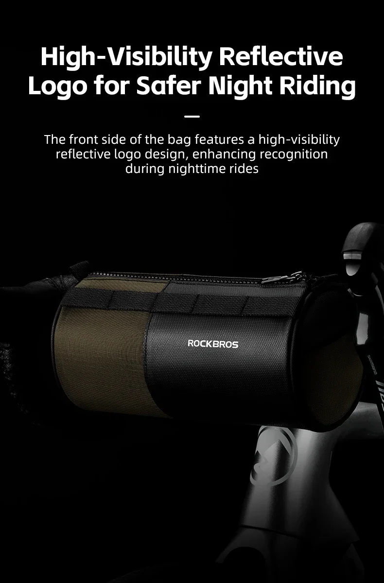 ROCKBROSBicycleHandlebarBag17LLargeCapacityThree-pointFixationAdjustableStrapShoulderBagforCyclingCa-2009959-9