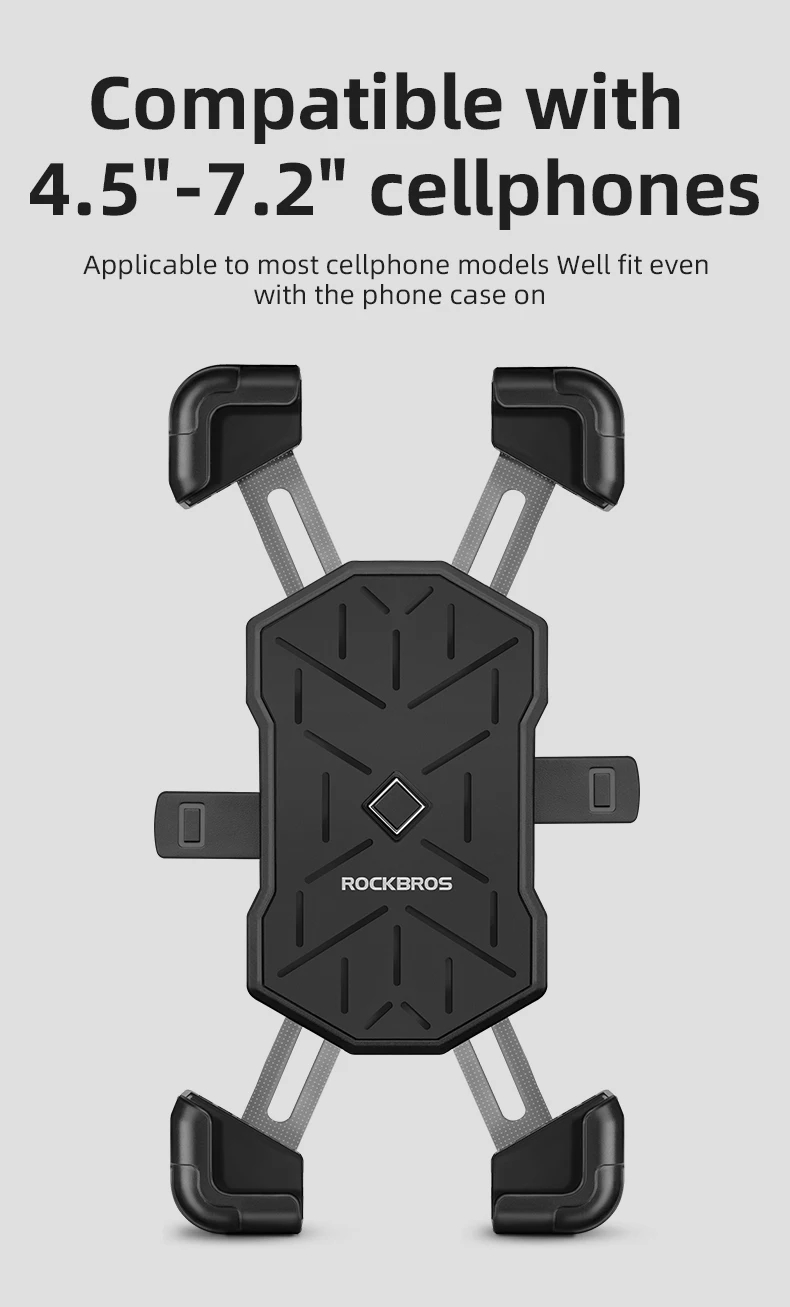 ROCKBROSBicyclePhoneHolderBracketShockproofAutomaticLockAnti-shakeMotorcycleScooterBikePhoneMountCyc-2008036-10