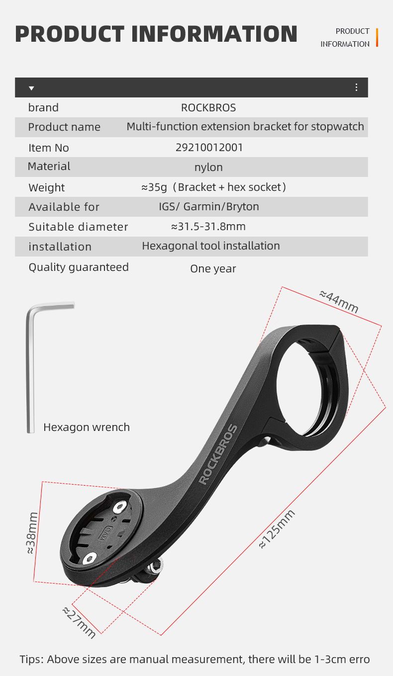 ROCKBROSBikeMountMultifunctionalHandlebarWaterproofUltralightCyclingStandSpeedometerCameraExtensionS-2010474-11