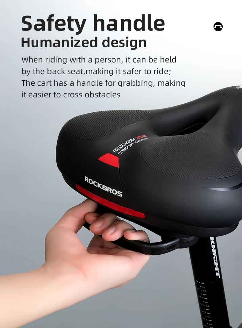 ROCKBROSUniversalMountainBikeSaddlePUMaterialBrightReflectiveComfortableCushionShockAbsorbingThicken-2005939-3