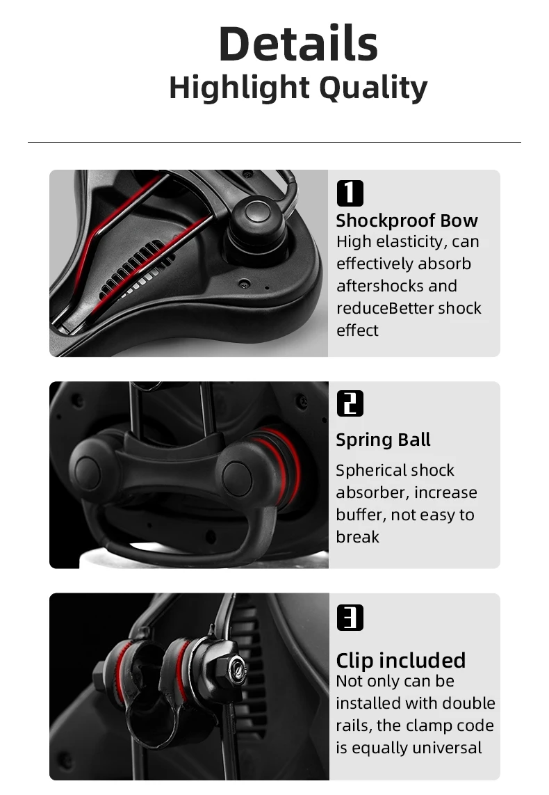 ROCKBROSUniversalMountainBikeSaddlePUMaterialBrightReflectiveComfortableCushionShockAbsorbingThicken-2005939-9