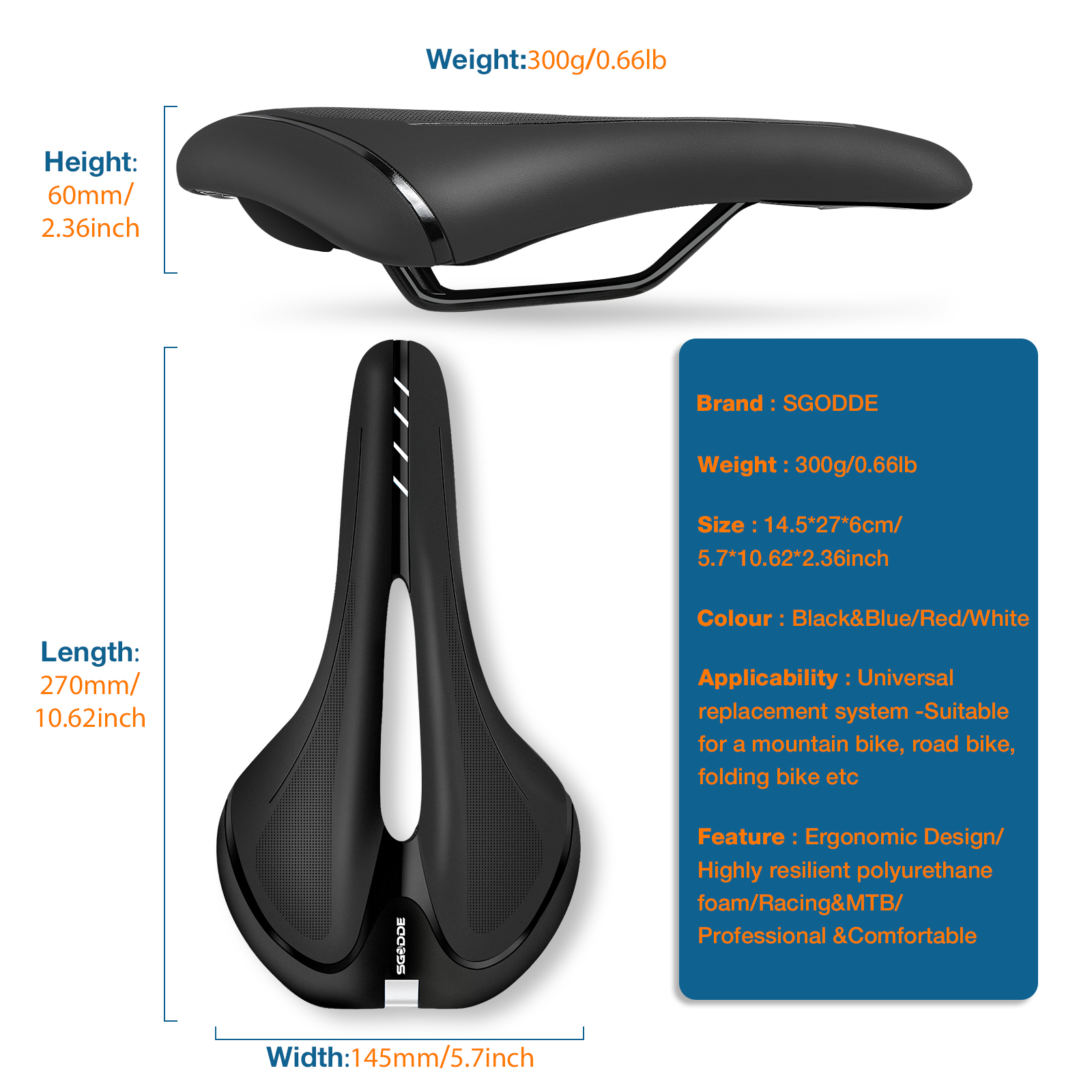 SGODDEBicycleSaddleBreathableSoftWaterproofShockAbsorptionBikeCushionSeatforMTBRoadBike-1878406-6