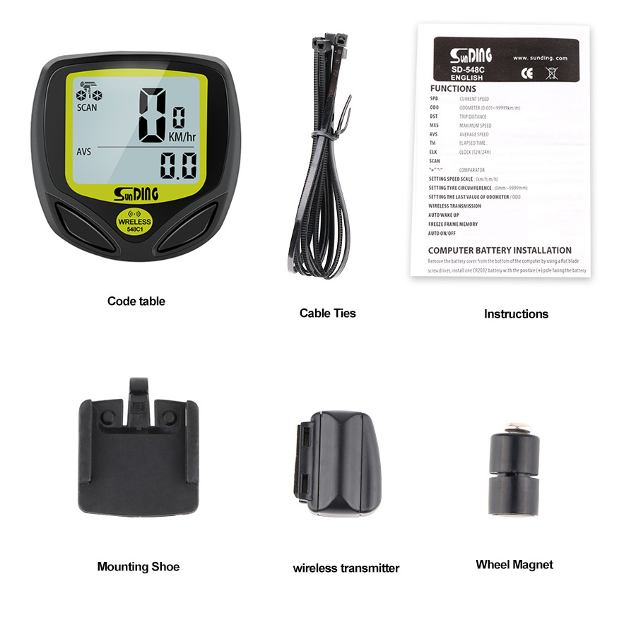 SUNDINGSD-548CWirelessDigitalBikeComputerBikeSpeedMeterMultifunctionSensorsBicycleComputerSpeedomete-1979884-8