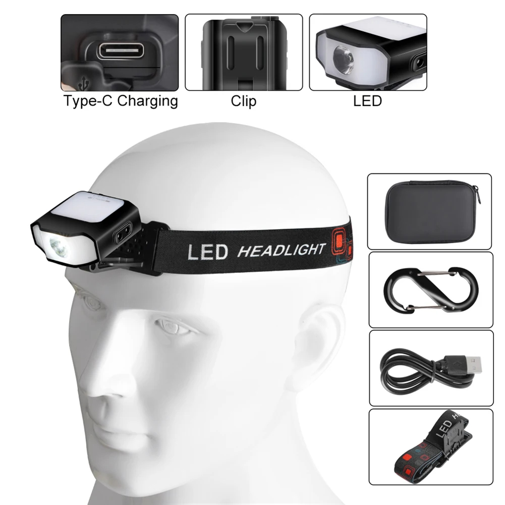 SensorCapCliponLightHeadlight6ModesCOBLEDHeadlampType-CChargingforOutdoorCampingFishingEmergencyHead-2014121-1
