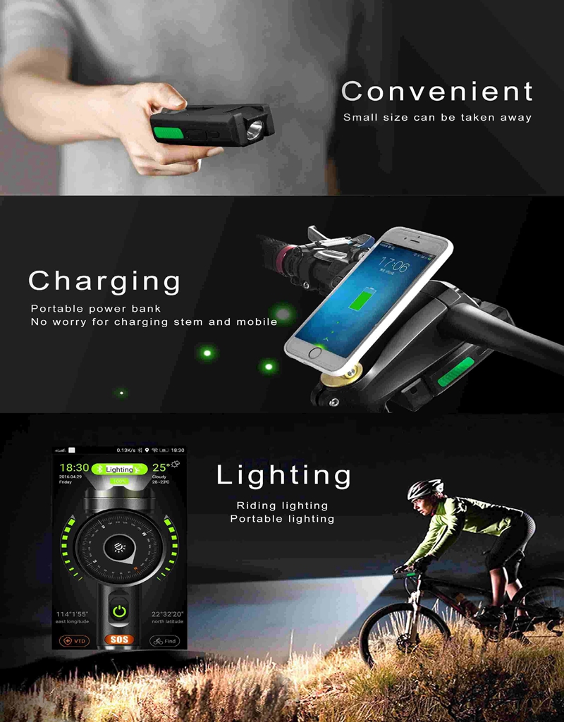 SmartBikeStemSupportAPPPowerbankAntiTheftAlarmGPSDataRecordMusicPlayerAluminumAlloy-1056960-5