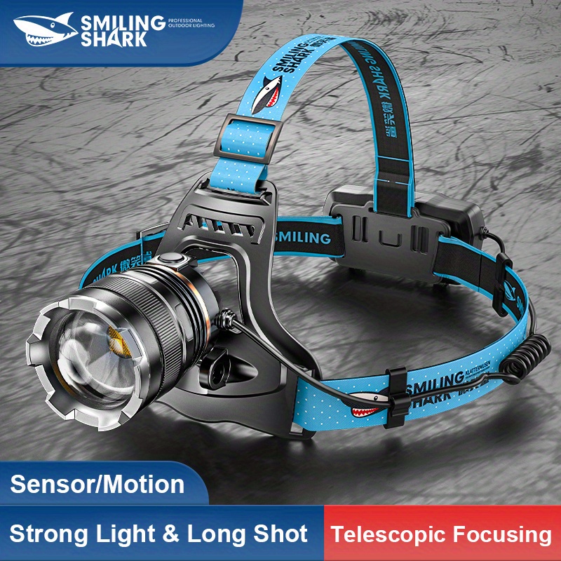 SmilingSharkUltraBrightMotionSensorUSBRechargeableLEDHeadlampHighLumensforOutdoorActivitiesEmergenci-1998216-1