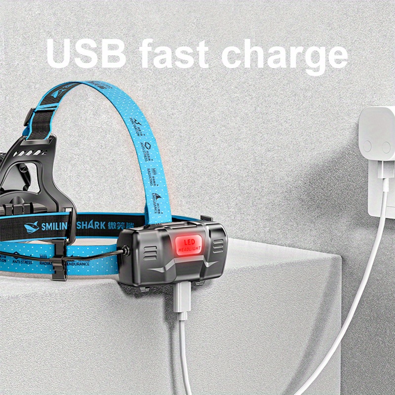 SmilingSharkUltraBrightMotionSensorUSBRechargeableLEDHeadlampHighLumensforOutdoorActivitiesEmergenci-1998216-7
