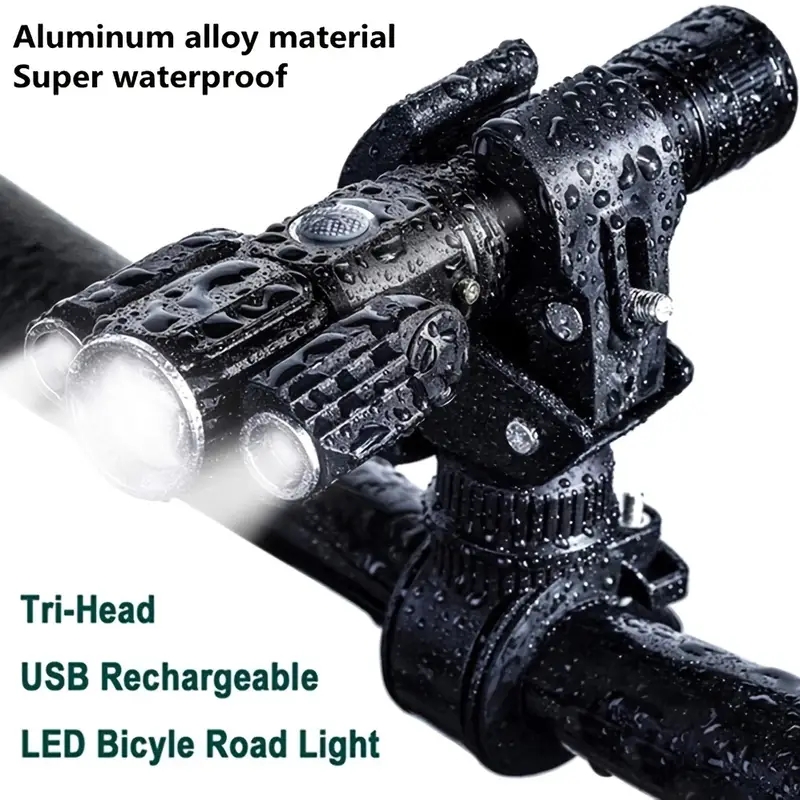 SuperBrightMulti-AngleAdjustmentUSBRechargeableWaterproofBikeHeadLightTaillight-1983506-1