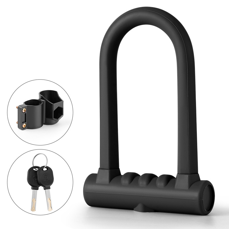 U-ShapedBicycleLockAluminumAlloyFirmAnti-theftDoubleOpenModesSafetyforRoadBikeMountainBike-1987241-1