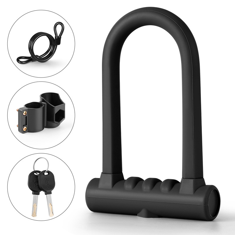 U-ShapedBicycleLockAluminumAlloyFirmAnti-theftDoubleOpenModesSafetyforRoadBikeMountainBike-1987241-2