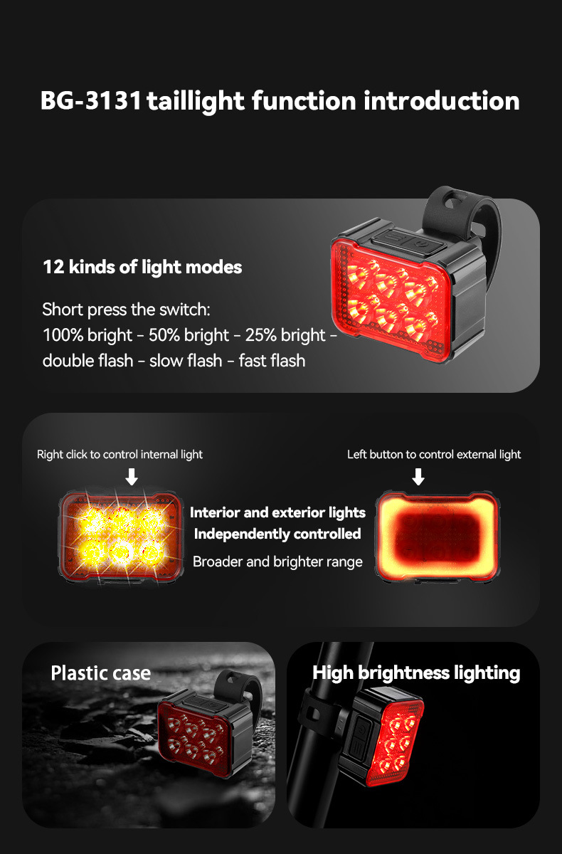 USBRechargeableBicycleLight4-6LampBeadsType-CChargingCyclingFlashlightForBikeLanternMTBHeadlightTail-1987256-4