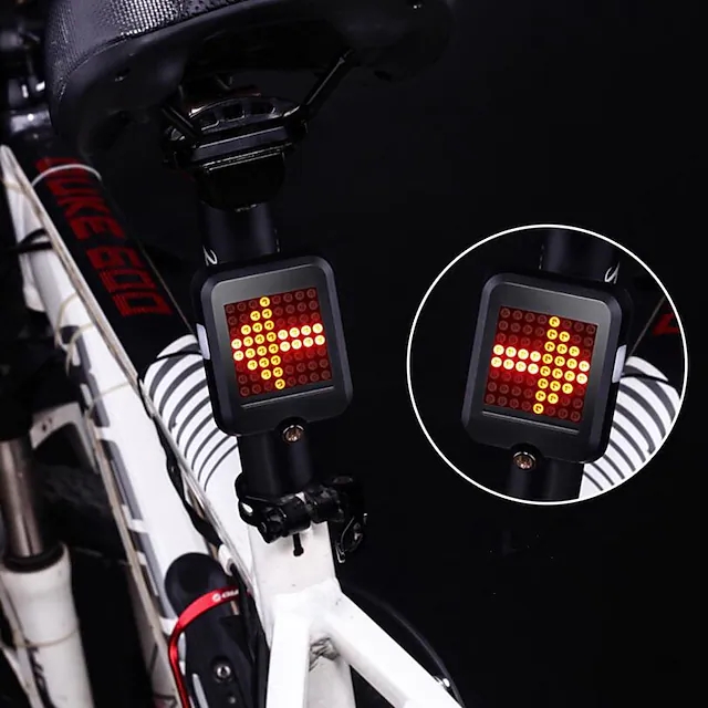 USBRechargeableBikeTailLightSmartBicycleTurnSignalLightswith80Lumens64LEDLightBeadsPortableBrakeLigh-1979691-2