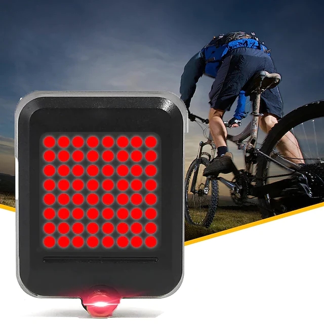 USBRechargeableBikeTailLightSmartBicycleTurnSignalLightswith80Lumens64LEDLightBeadsPortableBrakeLigh-1979691-4