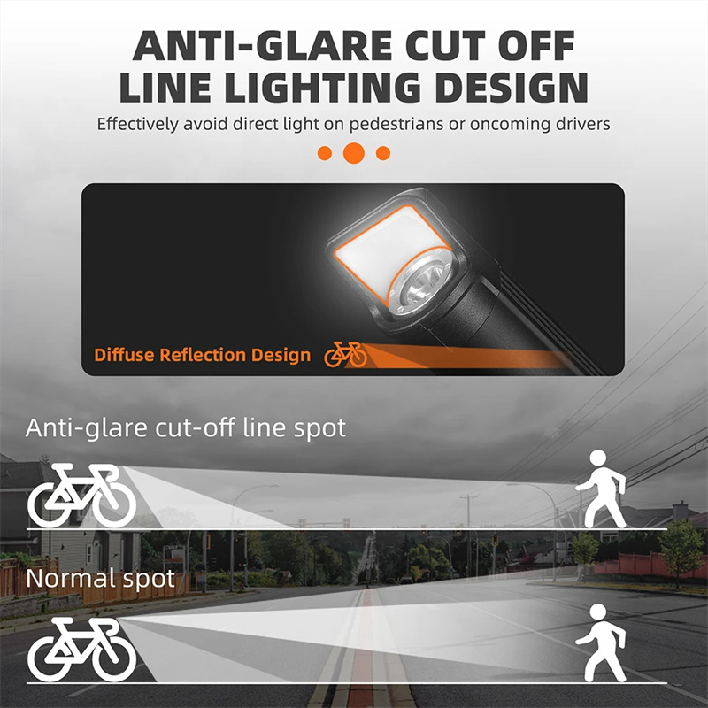 WESTBIKING1300LmSuperBrightnessBikeHeadlight1200mAhBatteryAnti-GlareIPX6WaterproofRechargeableBicycl-2000864-3