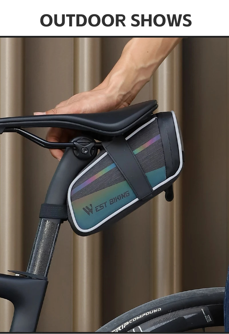 WESTBIKING18LLargeCapacityColorfulReflectiveBikeBagMTBRoadBikeUnderSeatRearToolMeshCyclingBagLightwe-2009486-12