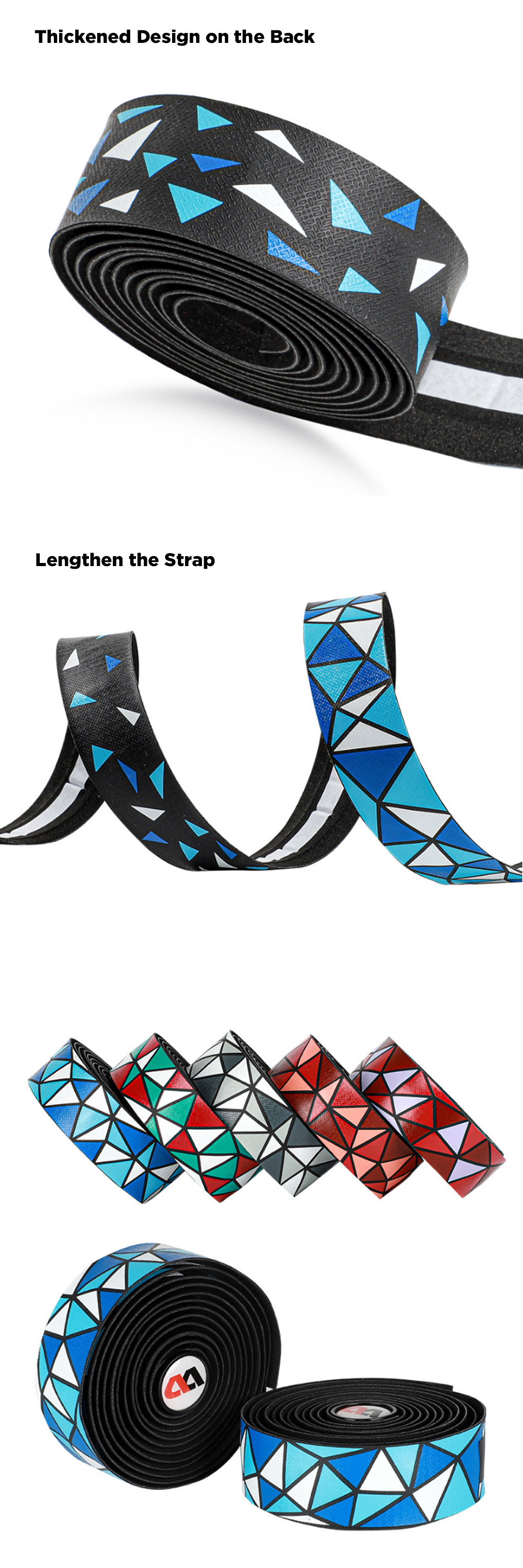 WESTBIKING2PcsBikeHandlebarTapesPUAnti-slipWaterproofHandlebarGripWrapsAdhesiveStrapForCyclingBicycl-1710840-2