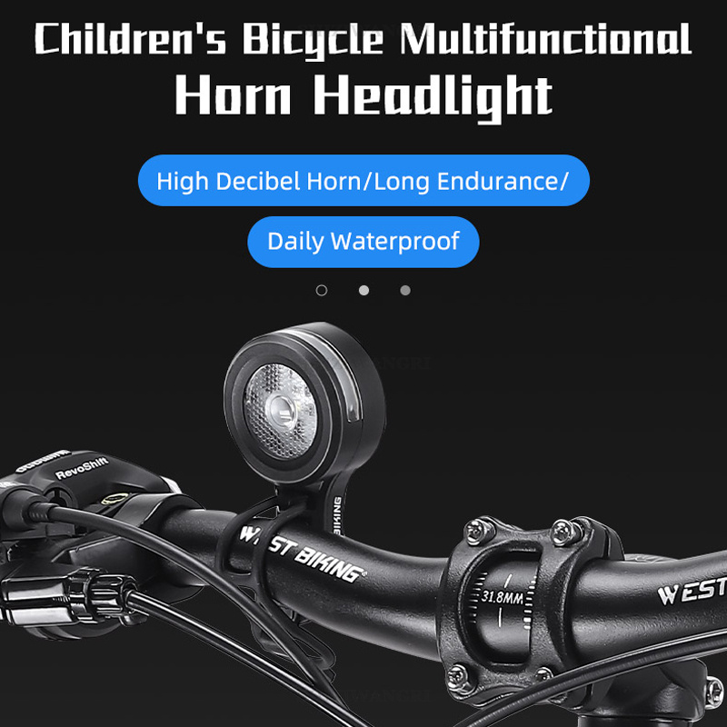 WESTBIKING2in1HornHeadlight120dBHighSoundBicycleBellHorn5LightModes400mAhType-CWaterproofElectricAnt-1996251-1